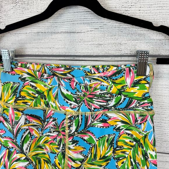 Becco Women's Active Summer Tropical Soft High Rise Crop Leggings Size Large - Picture 6 of 8